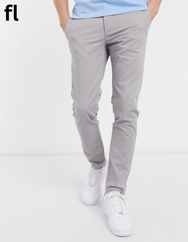 Silver Grey Cotton Imported Stuff Pant Smart Fit